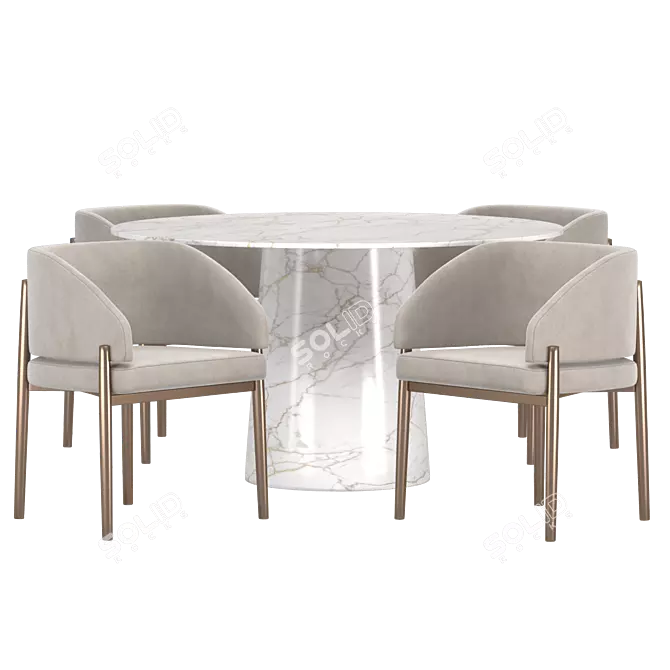 Elegant Dining Set by Porro 3D model image 2