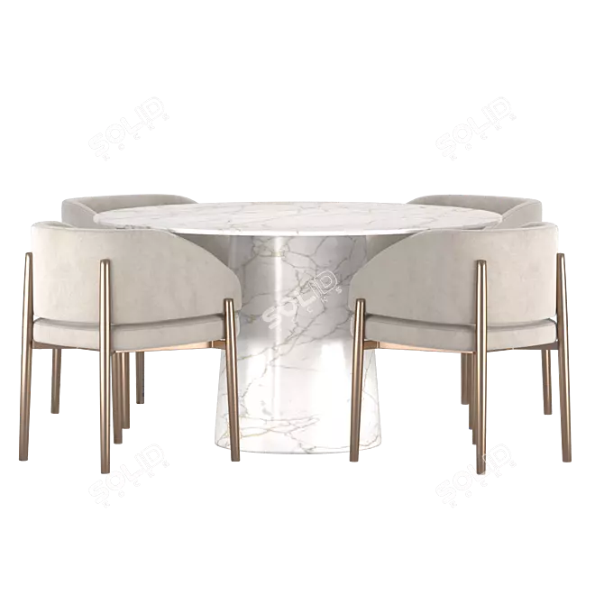 Elegant Dining Set by Porro 3D model image 3