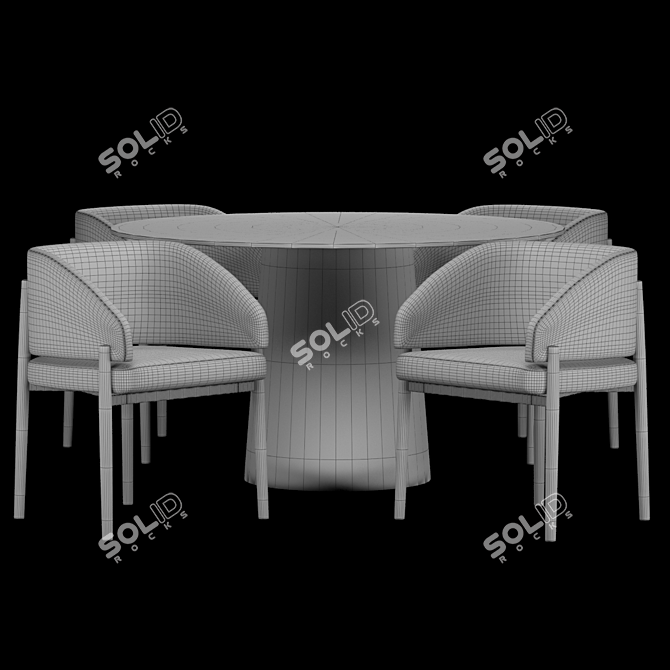 Elegant Dining Set by Porro 3D model image 4