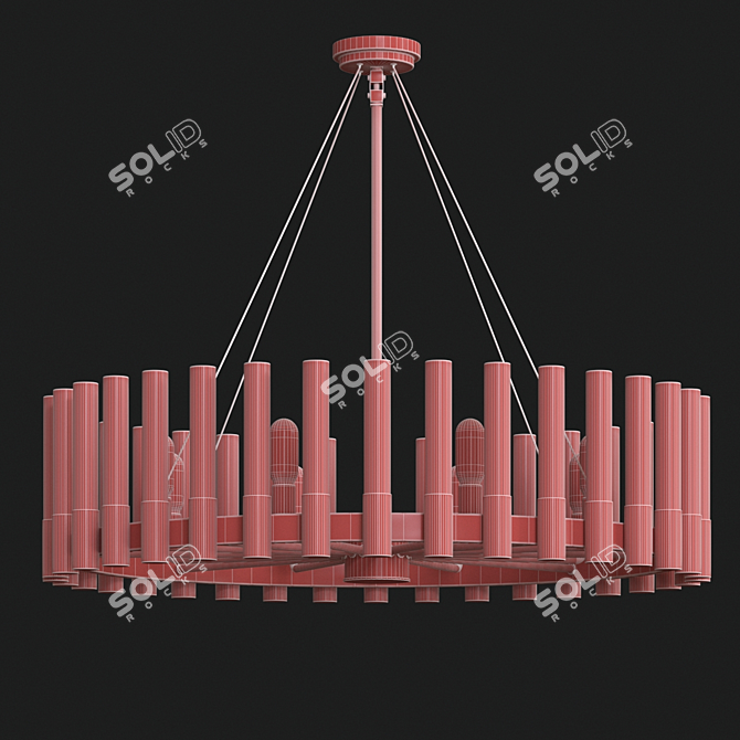 Perla Oval Chandelier: Vintage Elegance 3D model image 2