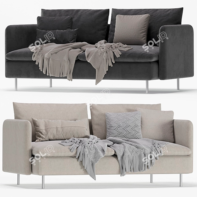 Cozy and Chic: IKEA Soderhamn Sofa 3D model image 1