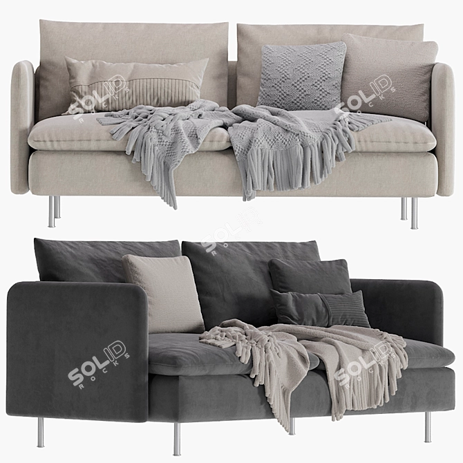 Cozy and Chic: IKEA Soderhamn Sofa 3D model image 4