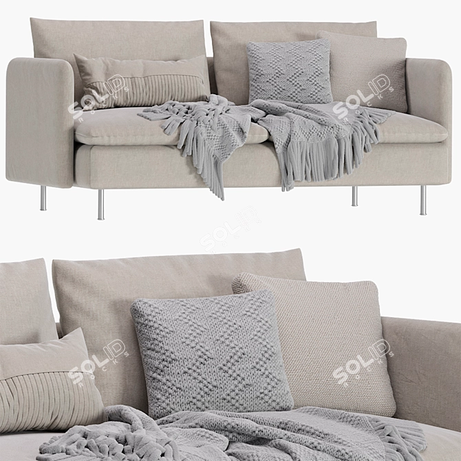 Cozy and Chic: IKEA Soderhamn Sofa 3D model image 5