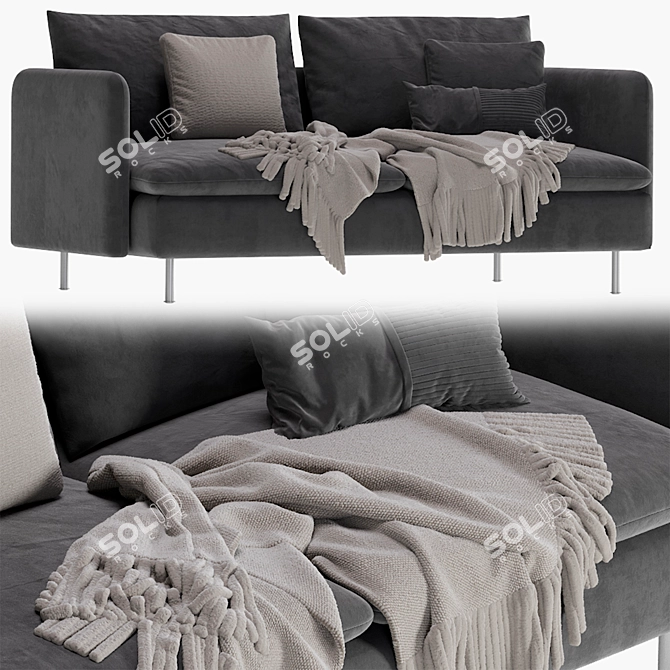 Cozy and Chic: IKEA Soderhamn Sofa 3D model image 6