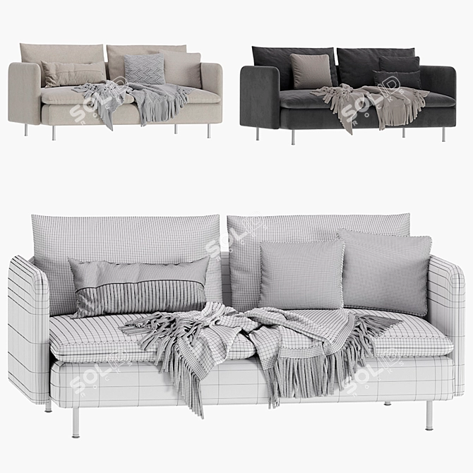 Cozy and Chic: IKEA Soderhamn Sofa 3D model image 7