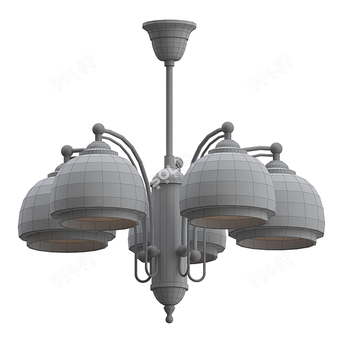 Alpha Lord Modern Chandelier 3D model image 2