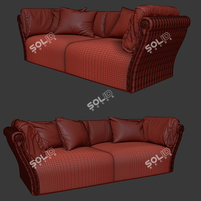 Luxury Italian Leather Sofa: Tonino Lamborghini TL-2576 3D model image 3