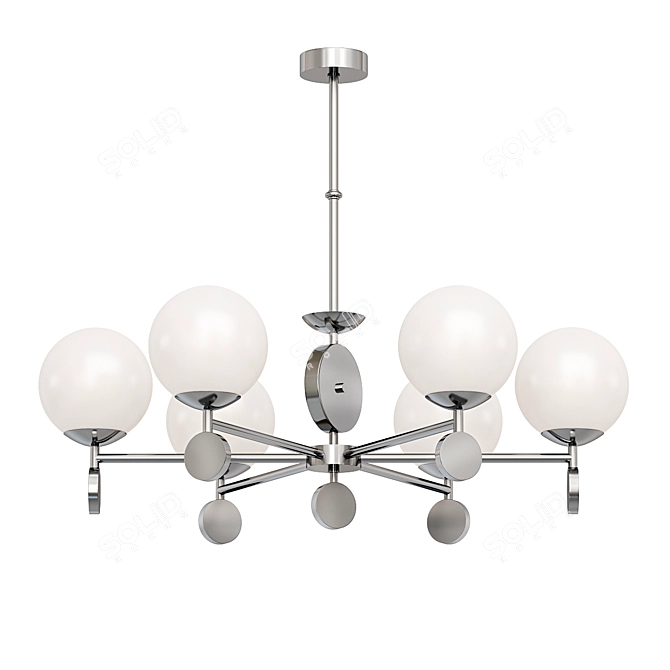 Elegant Silver Pendant Chandelier 3D model image 1