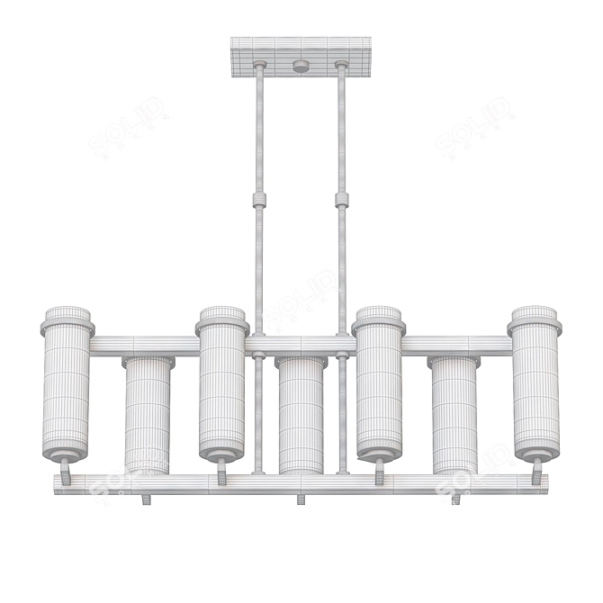 Elegant Black Nickel Chandelier 3D model image 2