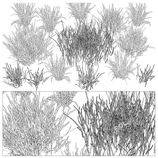 Scattered Grass Patterns 3D model image 7