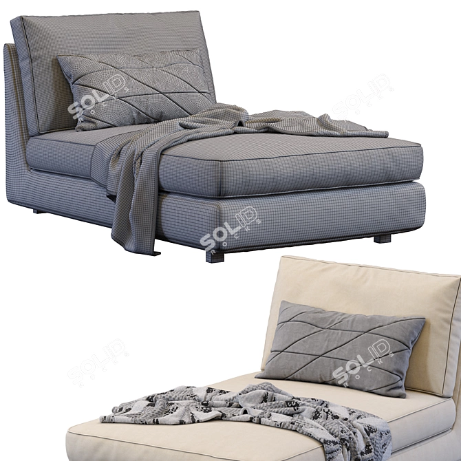 Title: Stylish Kivik Chaise Lounge 3D model image 5