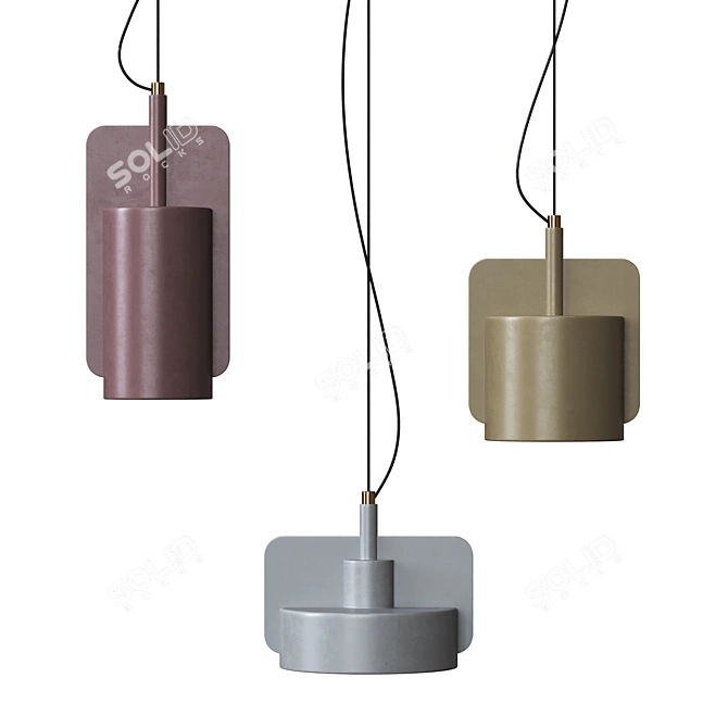 Industrial Cement Chandelier 3D model image 1