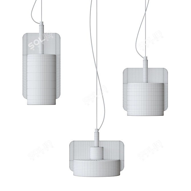 Industrial Cement Chandelier 3D model image 2