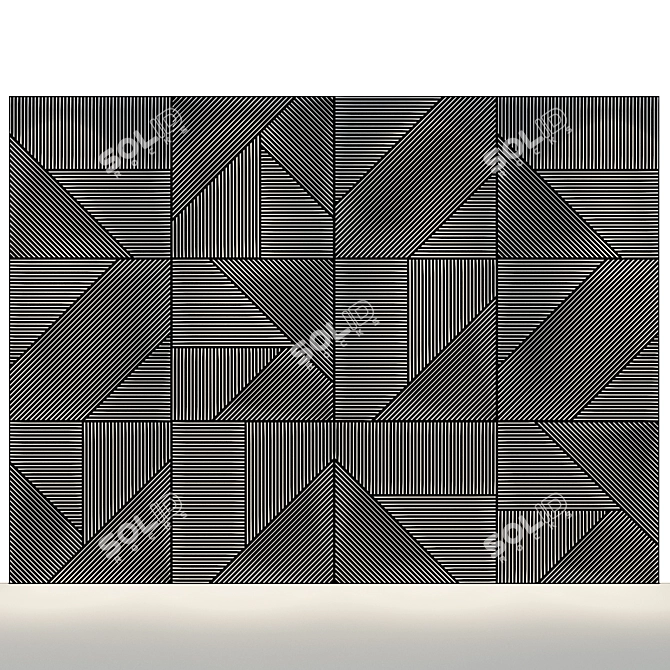 Nature-inspired Wall Panels | Marble White Wood 3D model image 2