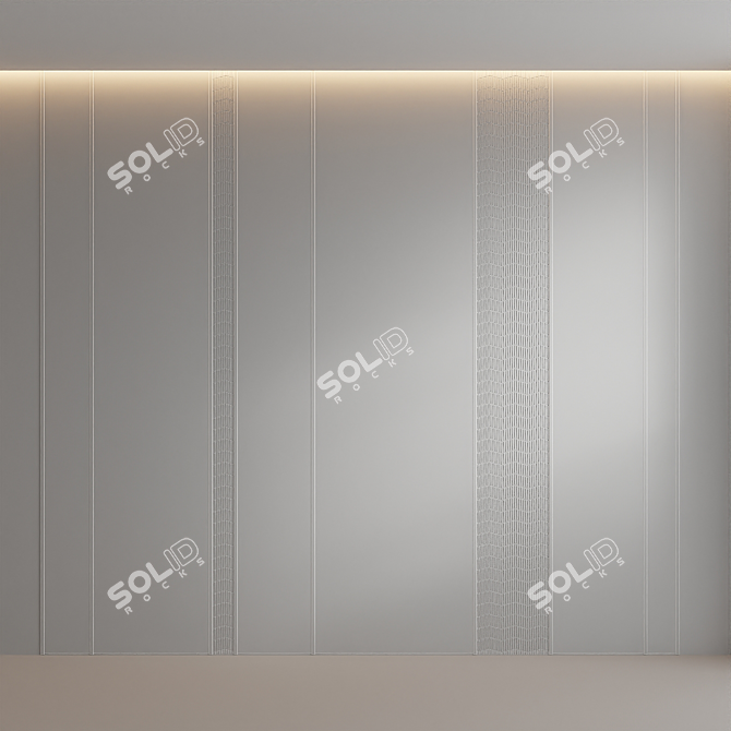 Invisible White Wave: Elegant Aluminum Mosaic 3D model image 3