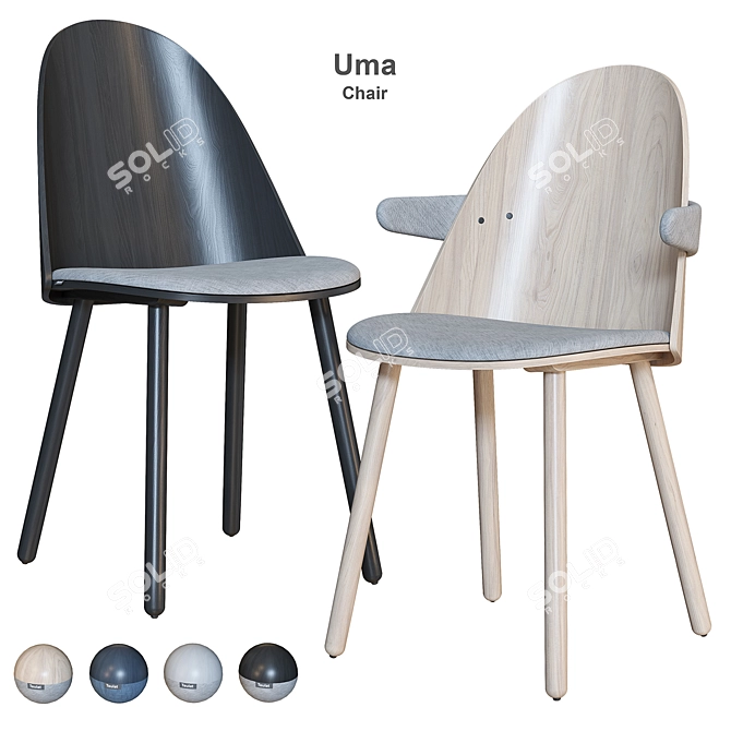 Modern TEULAT Uma Chair - Comfort and Style 3D model image 1