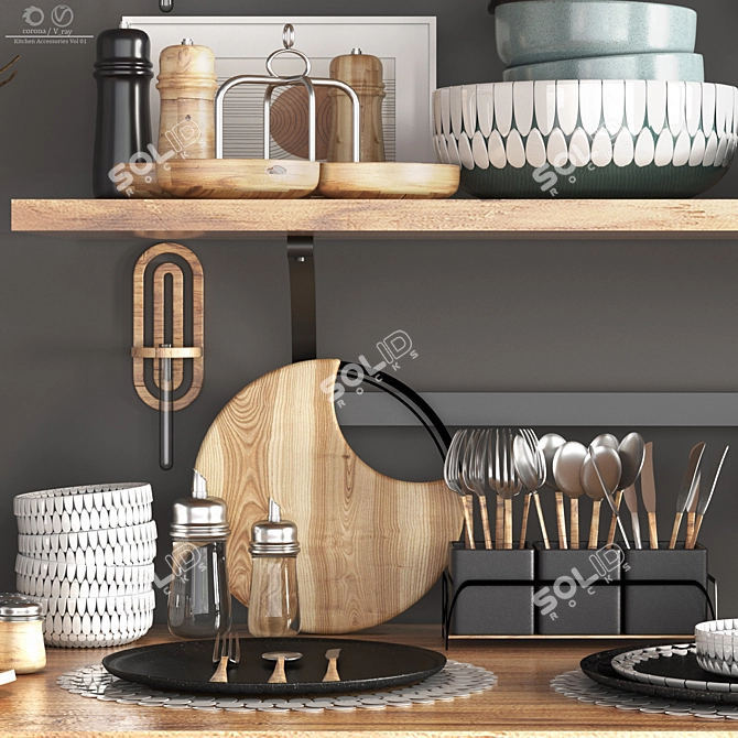 Modern Kitchen Accessories Bundle 3D model image 3