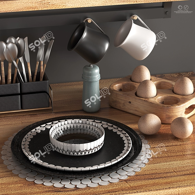 Modern Kitchen Accessories Bundle 3D model image 5