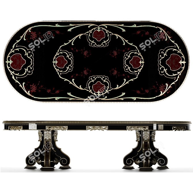 Elegant CITTERIO LILLE Table Set 3D model image 2