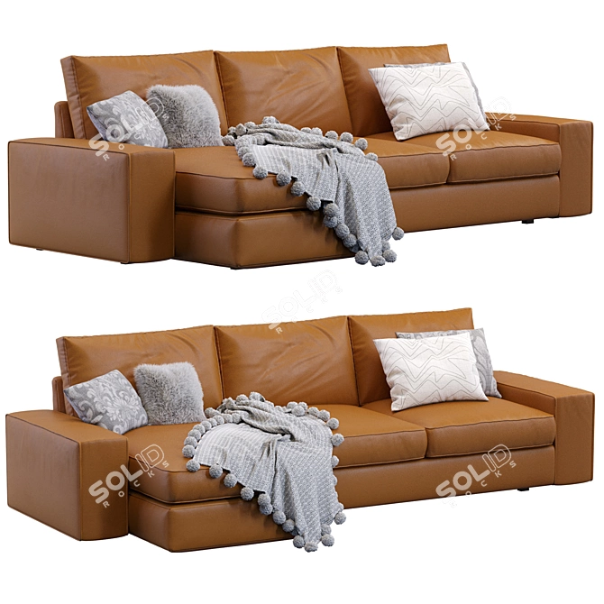 Sleek Leather Kivik Sofa 3D model image 3