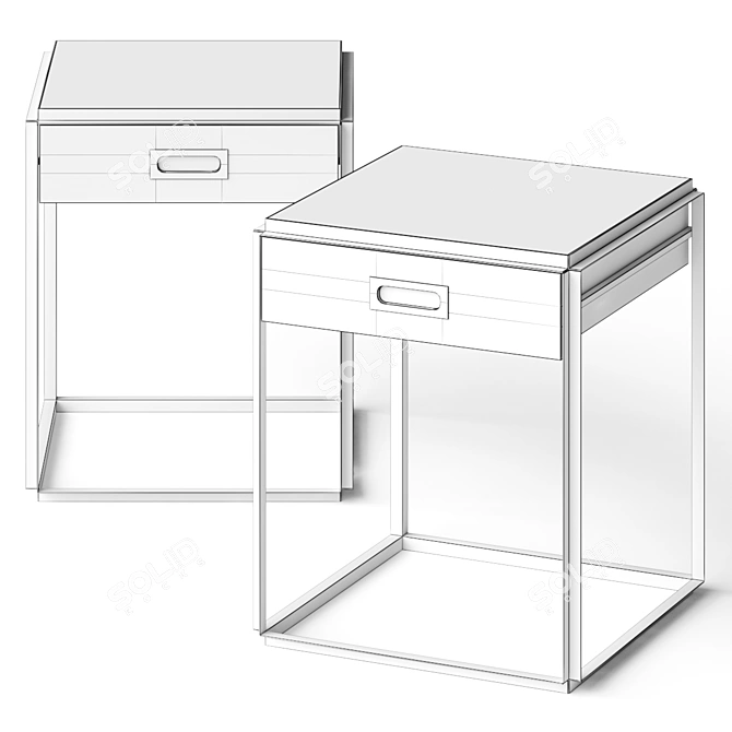 Cosmo Nightstand Table: Sleek and Stylish Bedside Storage 3D model image 2