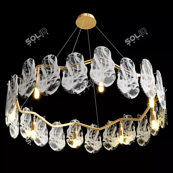 Elegant Steivor Glass Chandelier 3D model image 2