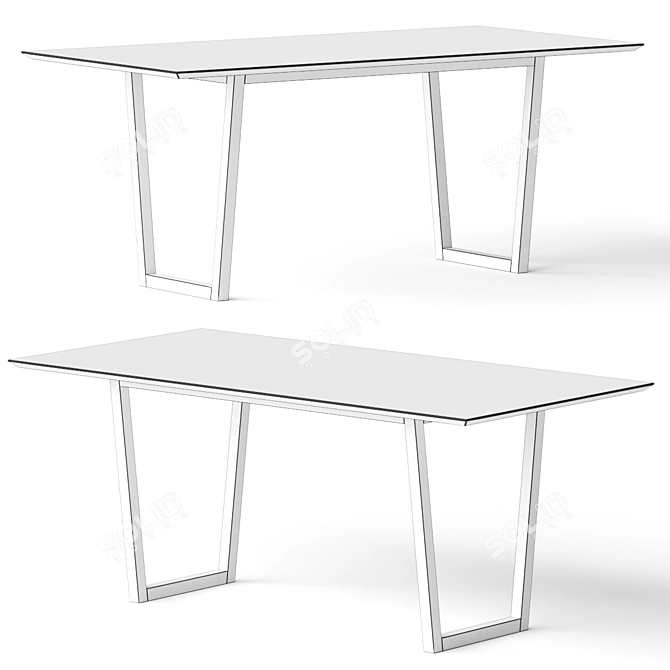 Elegant Tren Dining Table 3D model image 2