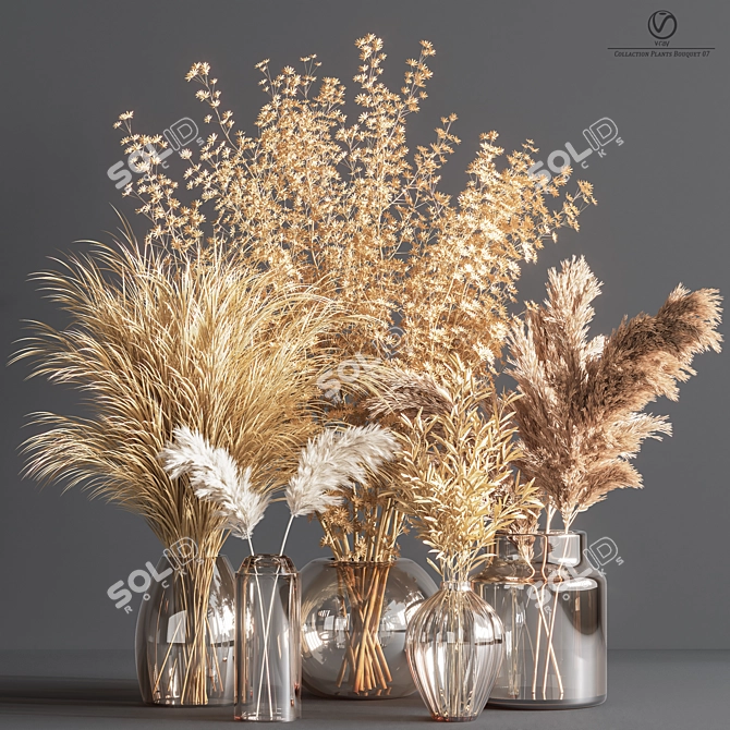 Luxury Flora Collection Bouquet 3D model image 1