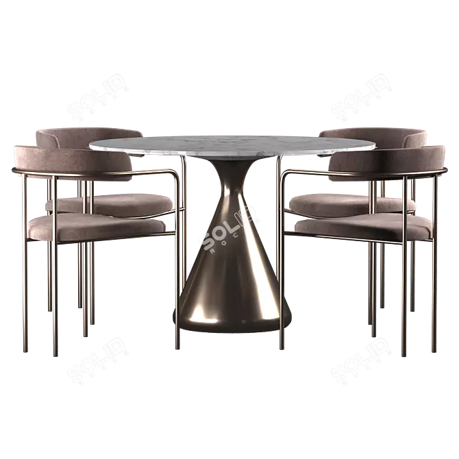 Stylish Lenox Dining Chair Set 3D model image 1