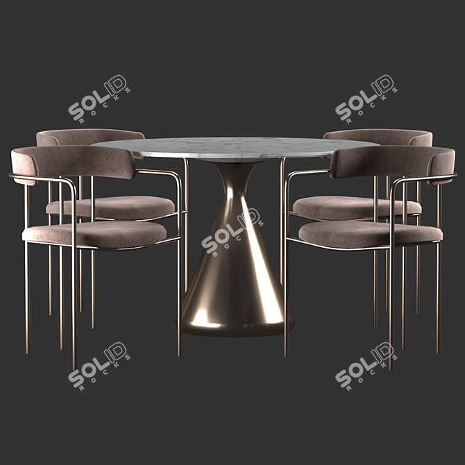 Stylish Lenox Dining Chair Set 3D model image 2