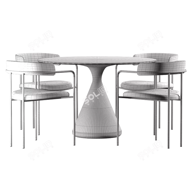 Stylish Lenox Dining Chair Set 3D model image 3