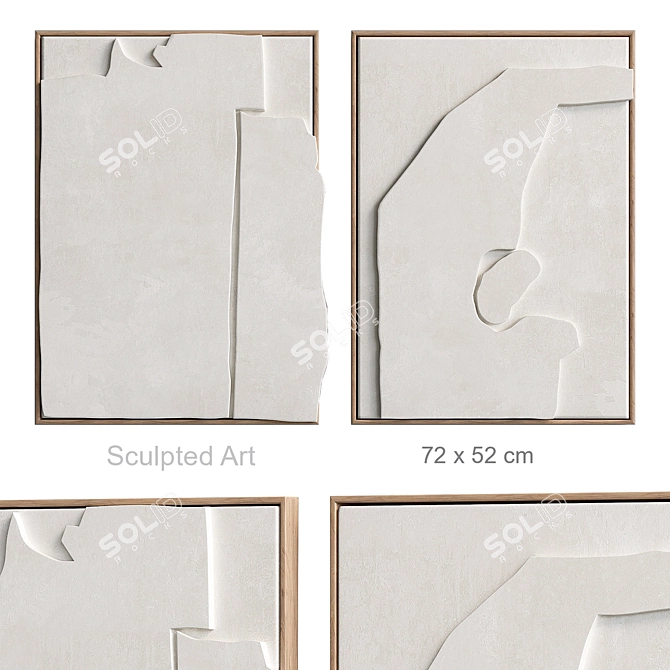 Sculpted Art Relief - 2 Pieces 3D model image 4