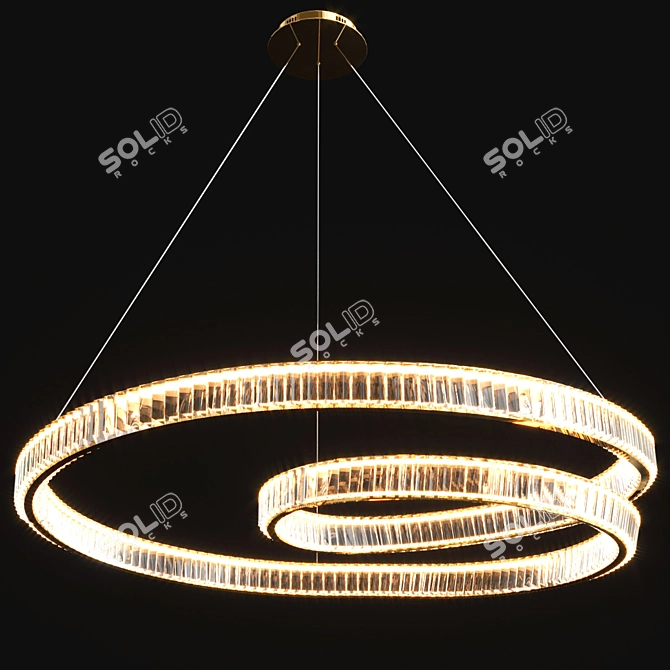 Elegant Crystal Chandelier: Transform Your Living Room 3D model image 1