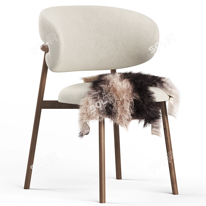 Modern Wood Chair - Oleandro 3D model image 1