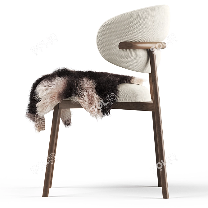 Modern Wood Chair - Oleandro 3D model image 4