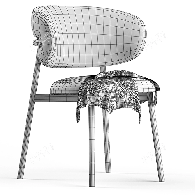 Modern Wood Chair - Oleandro 3D model image 5