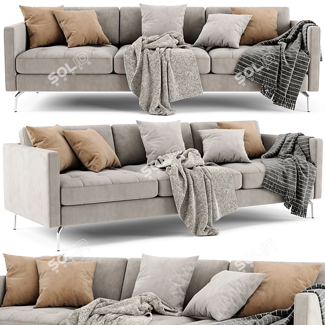 Modern BoConcept Osaka 3-Seater Sofa 3D model image 2