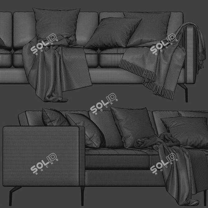 Modern BoConcept Osaka 3-Seater Sofa 3D model image 1