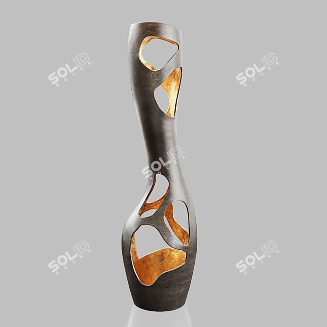 Gold Leaf Bronze Decorative Object 3D model image 2