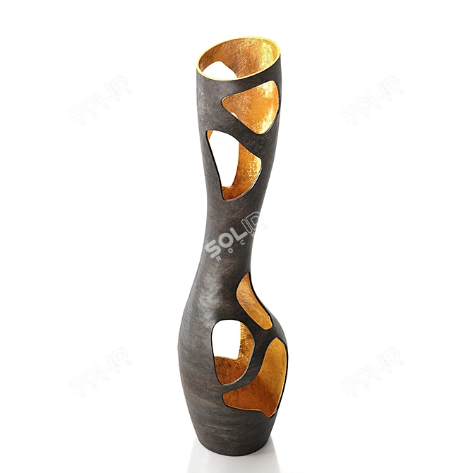 Gold Leaf Bronze Decorative Object 3D model image 7