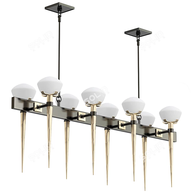 Contemporary Comet Chandelier 3D model image 1