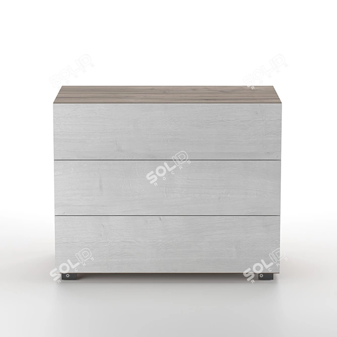 Minimalist White Dresser 3D model image 2