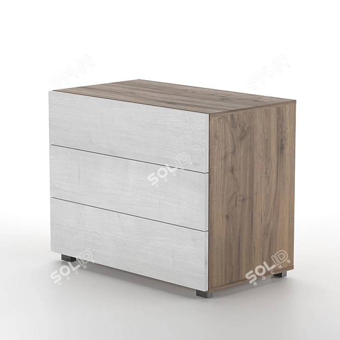 Minimalist White Dresser 3D model image 3