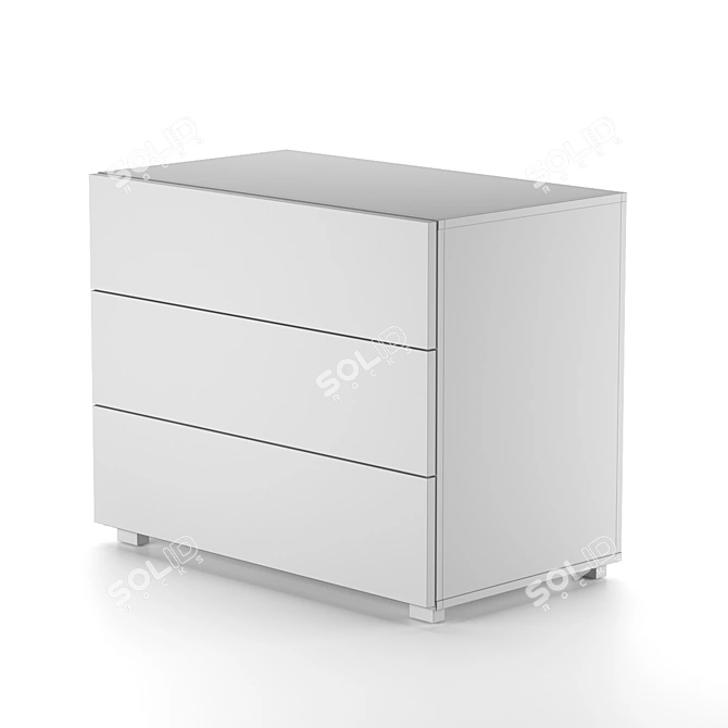 Minimalist White Dresser 3D model image 4
