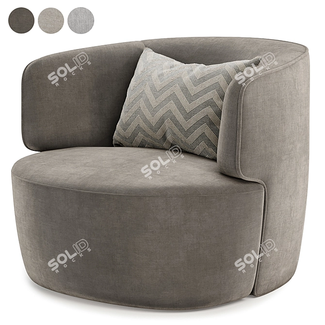 Elegant Elaine Armchair: Molteni 3D model image 1