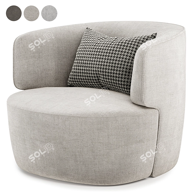 Elegant Elaine Armchair: Molteni 3D model image 2