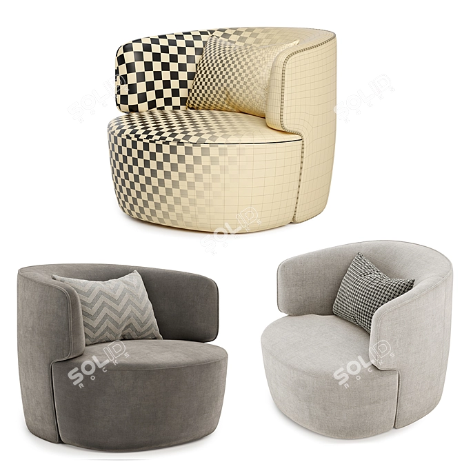 Elegant Elaine Armchair: Molteni 3D model image 4