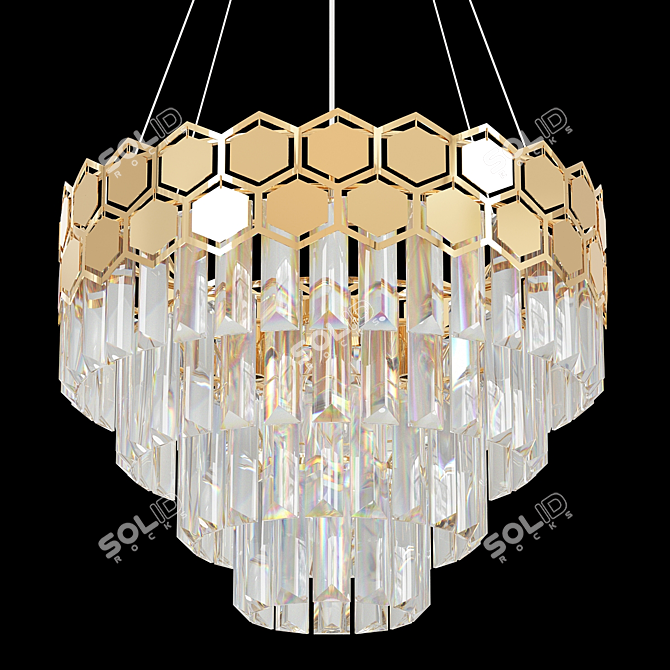 Ariana Gold Pendant Chandelier by Eurosvet 3D model image 1