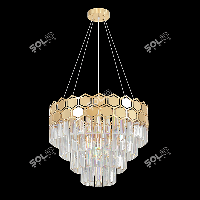 Ariana Gold Pendant Chandelier by Eurosvet 3D model image 2