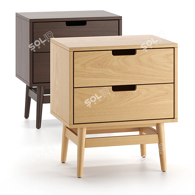 Modern Ellwood Nightstand with Drawers 3D model image 1